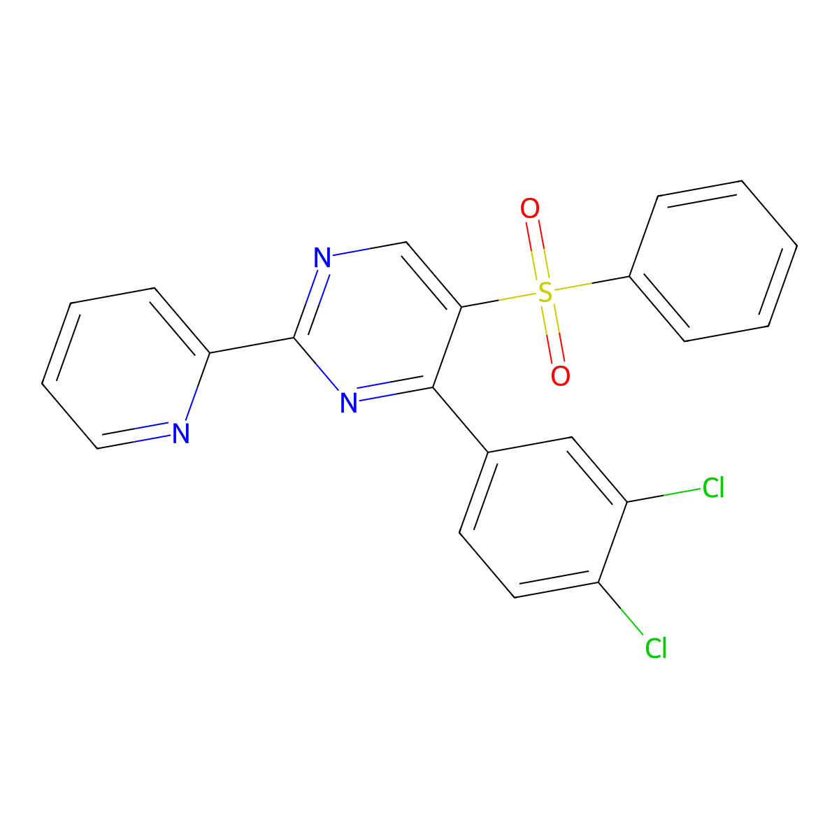 4-(3,4-Dichlorophenyl)-5-(phenylsulfonyl)-2-(2-pyridinyl)pyrimidine molecular structure, CAS 339107-70-9