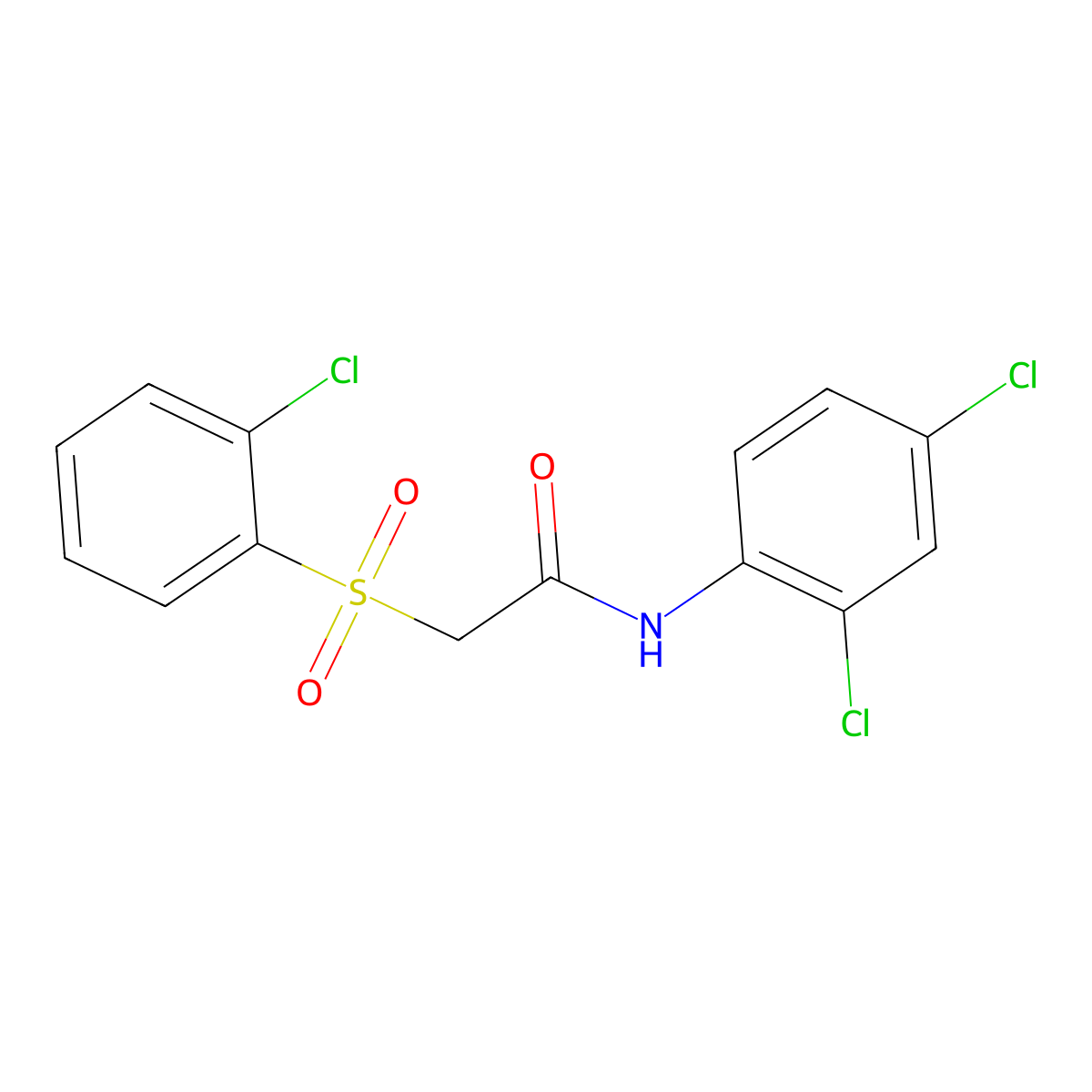 2-[(2-chlorophenyl)sulfonyl]-N-(2,4-dichlorophenyl)acetamide molecular structure, CAS 339107-72-1