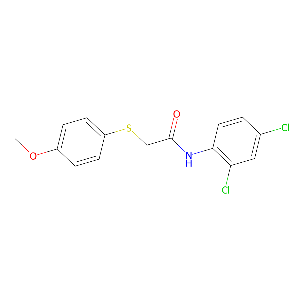 N-(2,4-dichlorophenyl)-2-[(4-methoxyphenyl)sulfanyl]acetamide molecular structure, CAS 339107-74-3