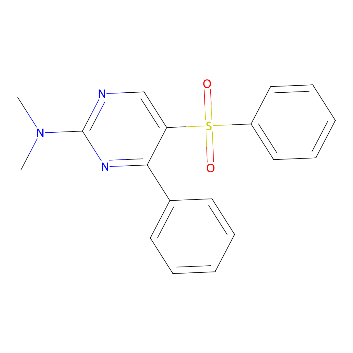 5-(benzenesulfonyl)-N,N-dimethyl-4-phenylpyrimidin-2-amine molecular structure, CAS 339107-78-7