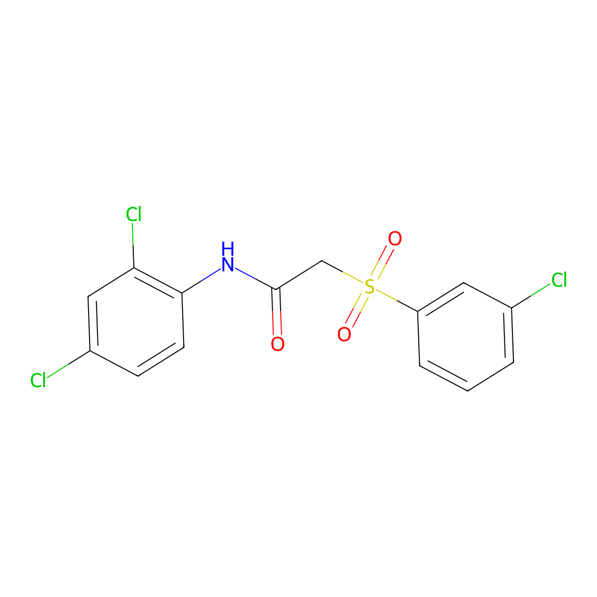 2-[(3-chlorophenyl)sulfonyl]-N-(2,4-dichlorophenyl)acetamide molecular structure, CAS 339107-85-6