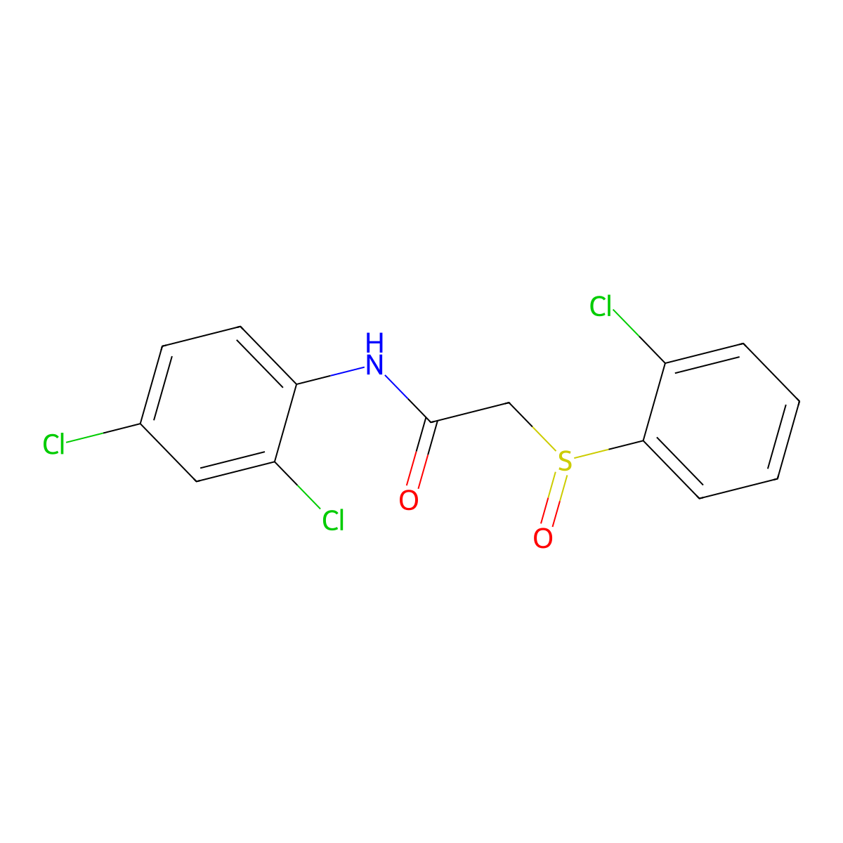 2-[(2-chlorophenyl)sulfinyl]-N-(2,4-dichlorophenyl)acetamide molecular structure, CAS 339107-87-8