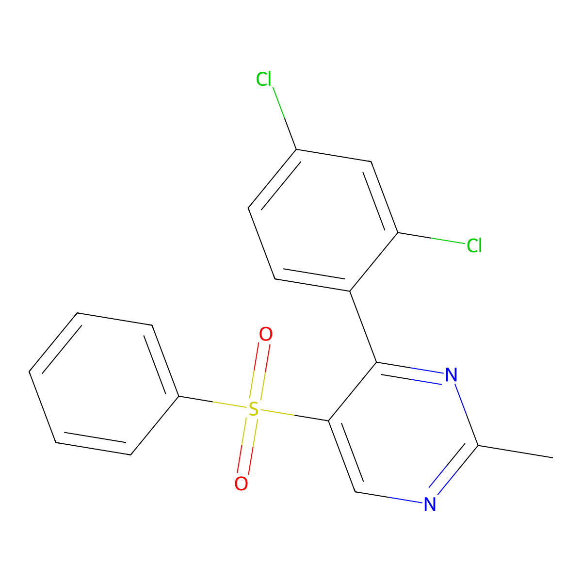 5-(Benzenesulfonyl)-4-(2,4-dichlorophenyl)-2-methylpyrimidine molecular structure, CAS 339107-88-9