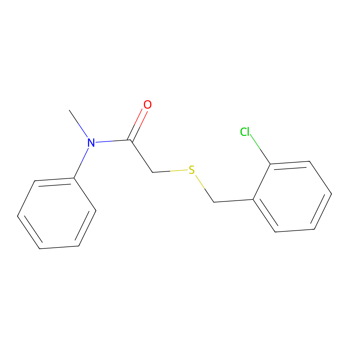 2-[(2-chlorophenyl)methylsulfanyl]-N-methyl-N-phenylacetamide molecular structure, CAS 339107-94-7