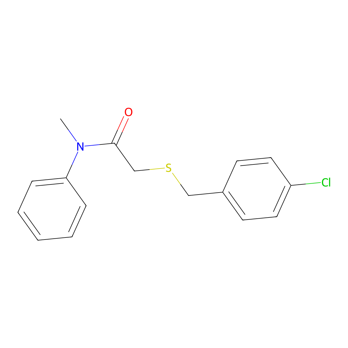2-[(4-chlorophenyl)methylsulfanyl]-N-methyl-N-phenylacetamide molecular structure, CAS 339107-96-9
