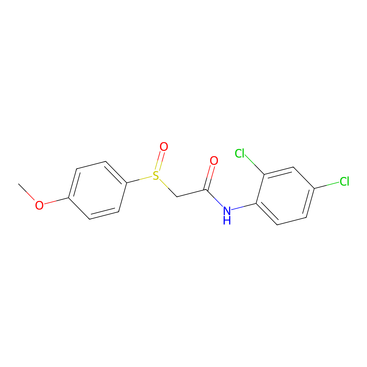 N-(2,4-dichlorophenyl)-2-[(4-methoxyphenyl)sulfinyl]acetamide molecular structure, CAS 339107-98-1