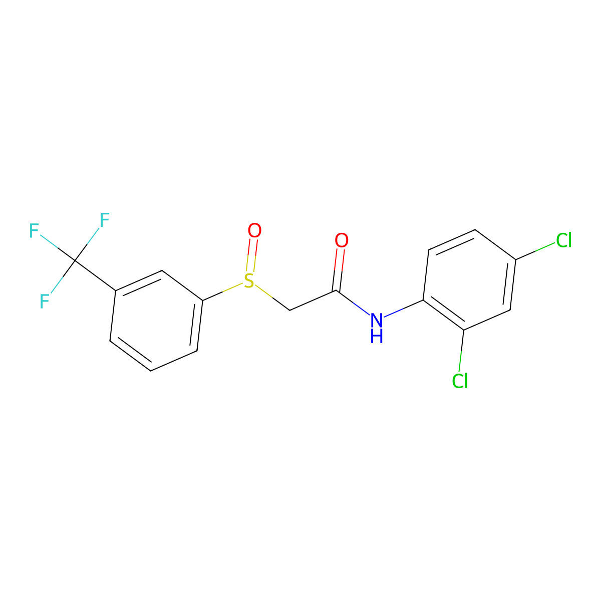 N-(2,4-dichlorophenyl)-2-{[3-(trifluoromethyl)phenyl]sulfinyl}acetamide molecular structure, CAS 339108-02-0