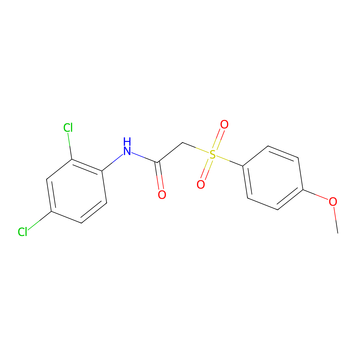 N-(2,4-dichlorophenyl)-2-[(4-methoxyphenyl)sulfonyl]acetamide molecular structure, CAS 339108-04-2