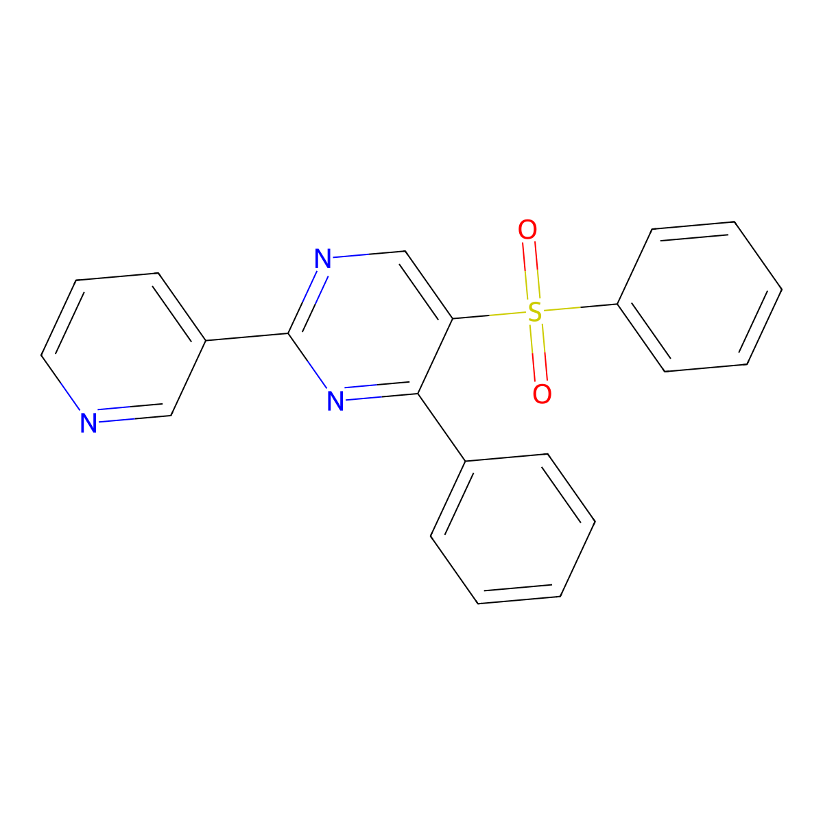 Phenyl 4-phenyl-2-(3-pyridinyl)-5-pyrimidinyl sulfone molecular structure, CAS 339108-09-7