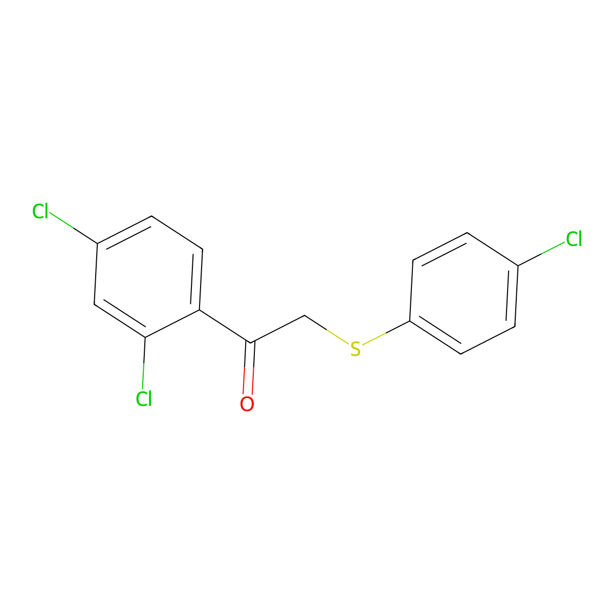 2-[(4-Chlorophenyl)sulfanyl]-1-(2,4-dichlorophenyl)-1-ethanone molecular structure, CAS 339108-11-1