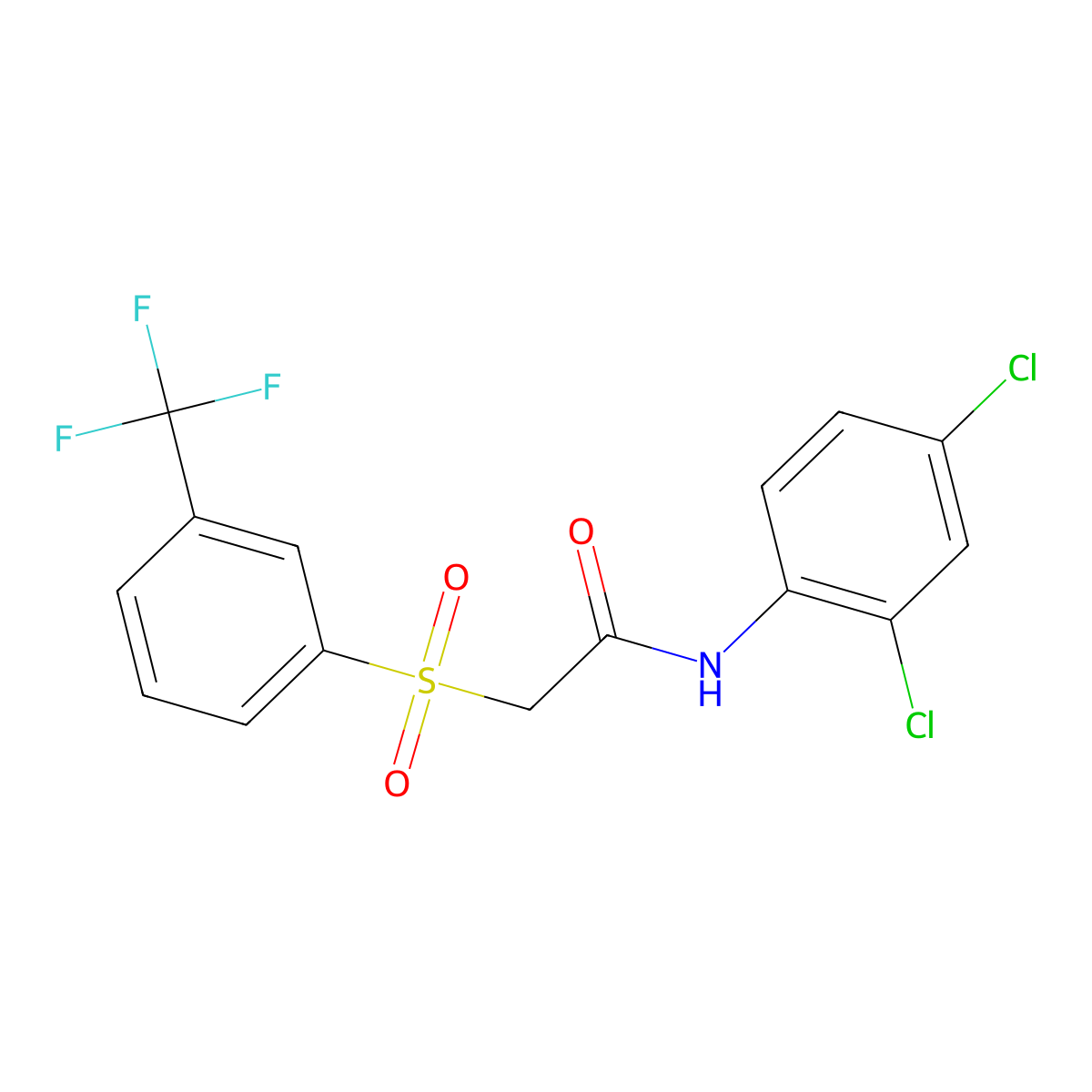 N-(2,4-dichlorophenyl)-2-{[3-(trifluoromethyl)phenyl]sulfonyl}acetamide molecular structure, CAS 339108-17-7
