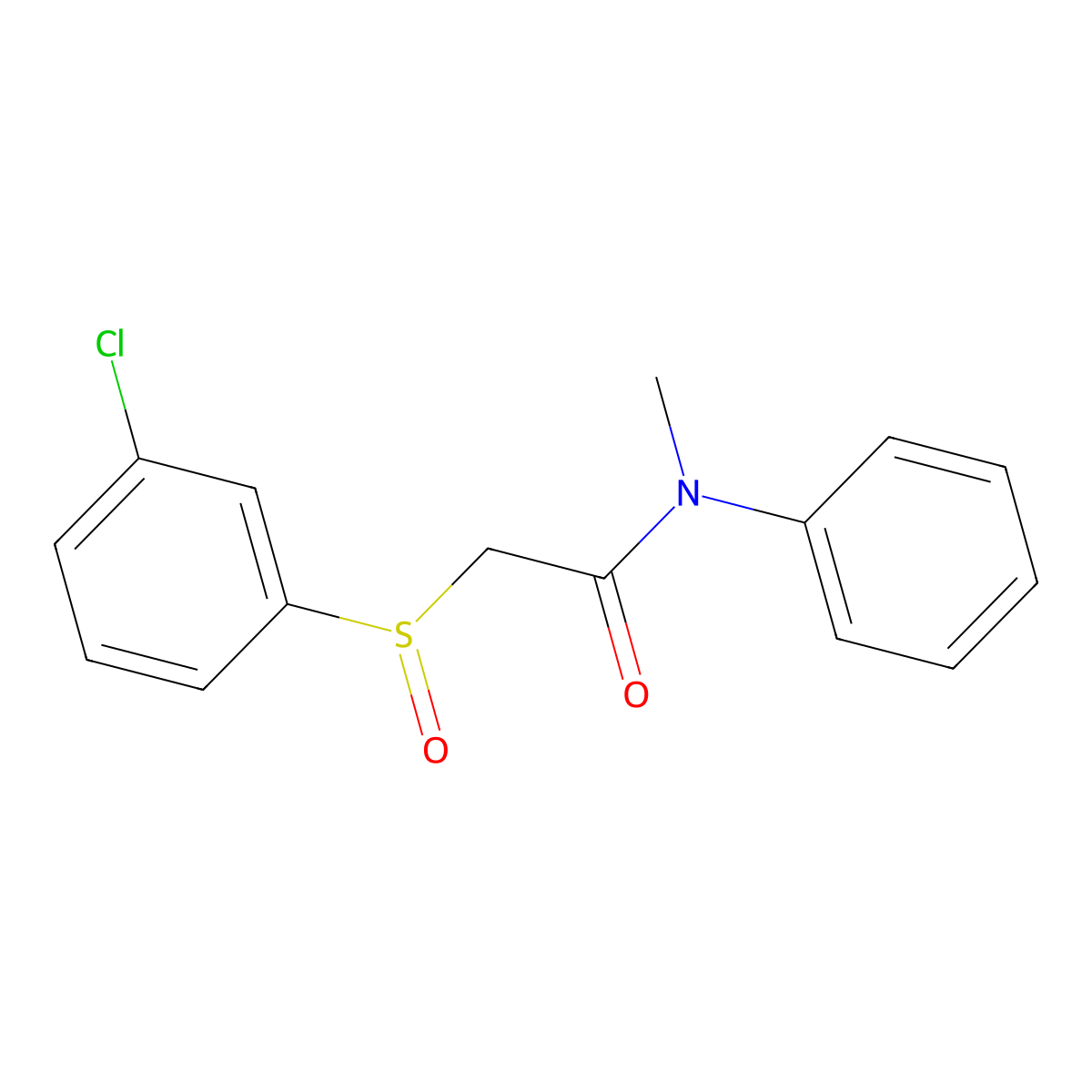 2-[(3-chlorophenyl)sulfinyl]-N-methyl-N-phenylacetamide molecular structure, CAS 339108-19-9
