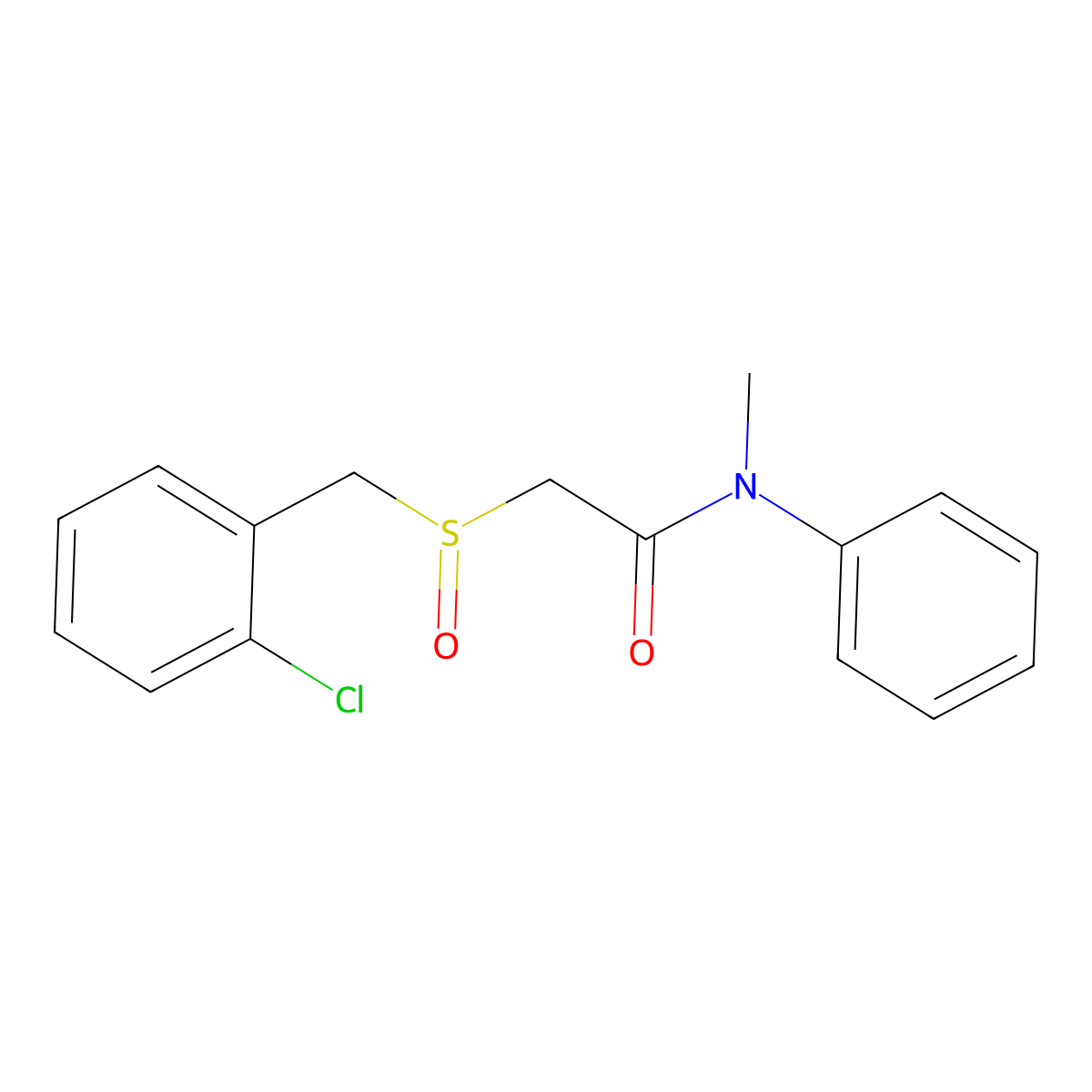 2-[(2-chlorobenzyl)sulfinyl]-N-methyl-N-phenylacetamide molecular structure, CAS 339108-25-7