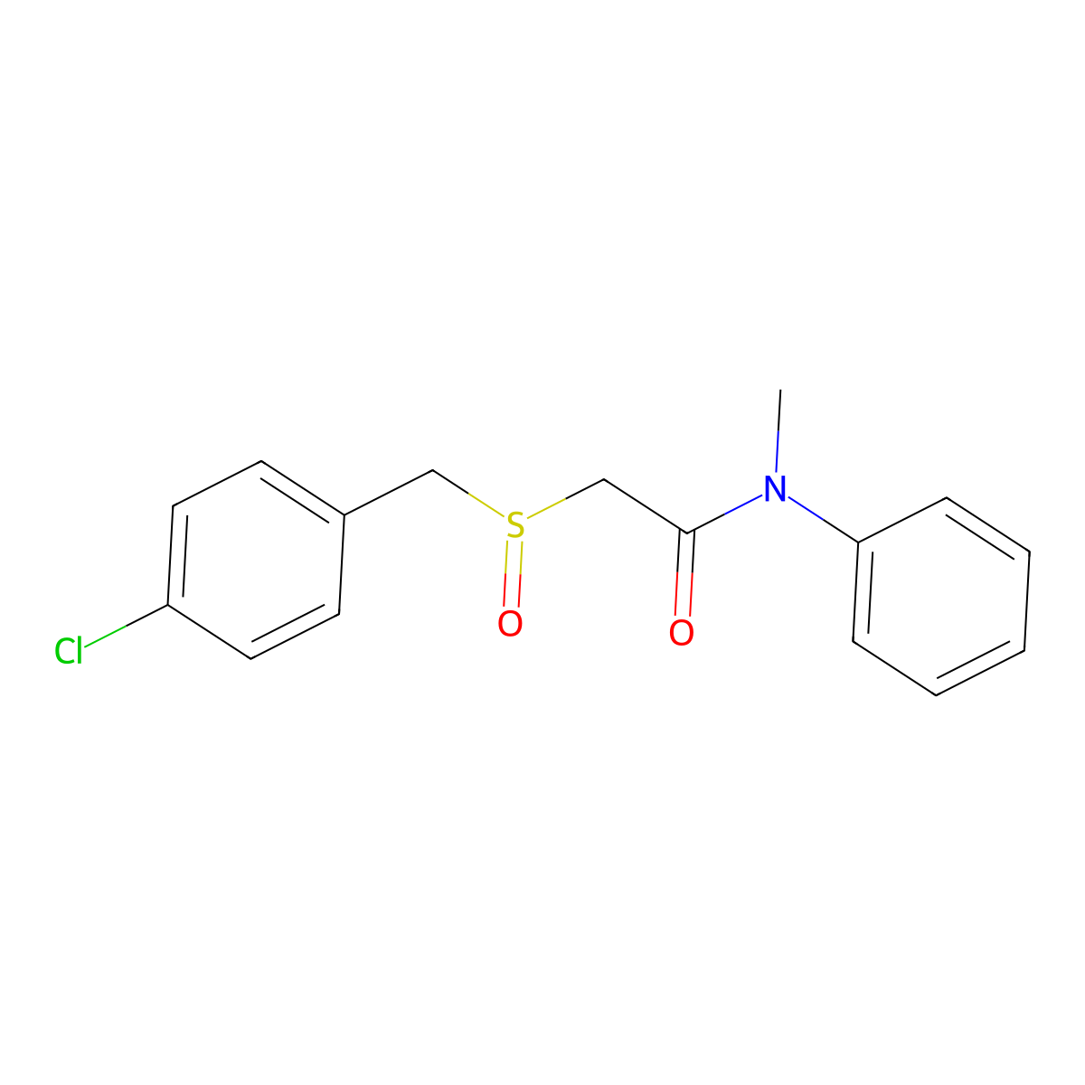 2-[(4-chlorobenzyl)sulfinyl]-N-methyl-N-phenylacetamide molecular structure, CAS 339108-27-9