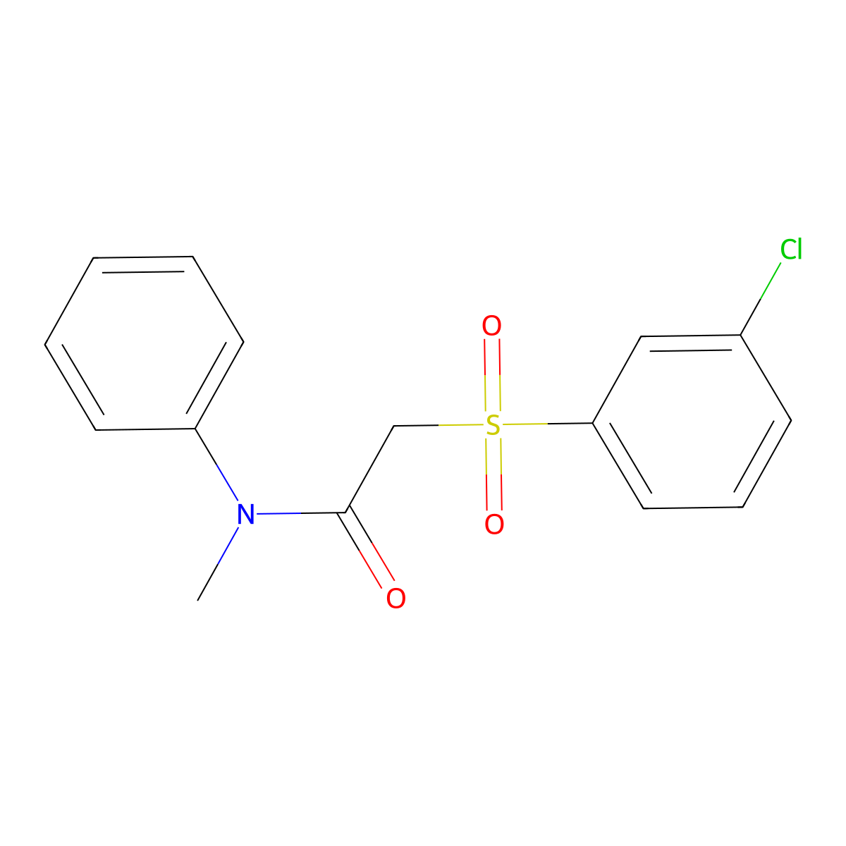 2-(3-chlorobenzenesulfonyl)-N-methyl-N-phenylacetamide molecular structure, CAS 339108-28-0