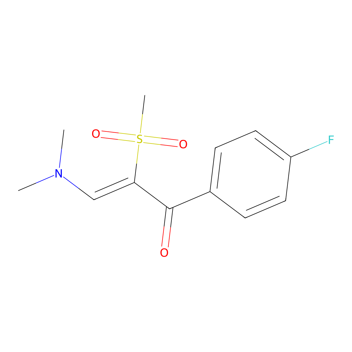 (2Z)-3-(dimethylamino)-1-(4-fluorophenyl)-2-methanesulfonylprop-2-en-1-one molecular structure, CAS 339108-36-0
