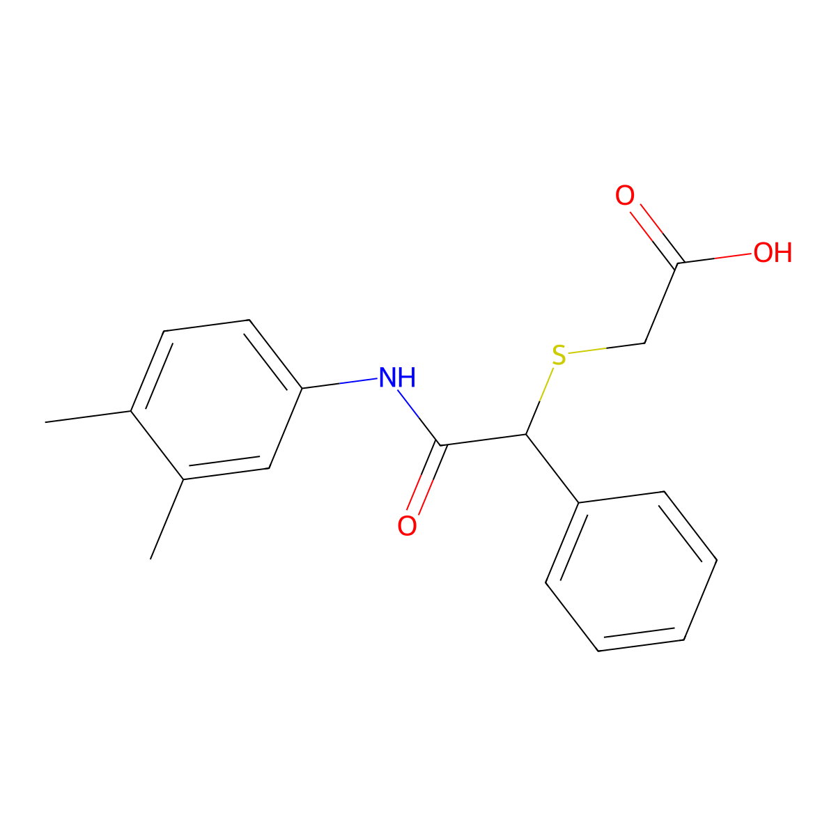 2-{[2-(3,4-Dimethylanilino)-2-oxo-1-phenylethyl]sulfanyl}acetic acid molecular structure, CAS 339108-42-8