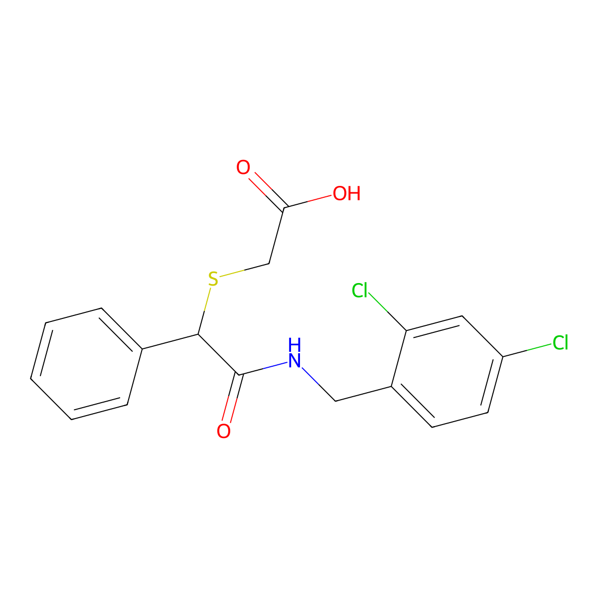 2-({2-[(2,4-Dichlorobenzyl)amino]-2-oxo-1-phenylethyl}sulfanyl)acetic acid molecular structure, CAS 339108-47-3