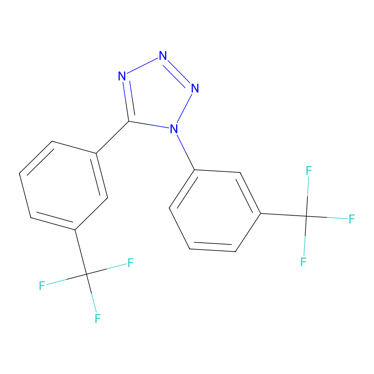 1,5-bis[3-(trifluoromethyl)phenyl]-1H-1,2,3,4-tetraazole molecular structure, CAS 339108-54-2