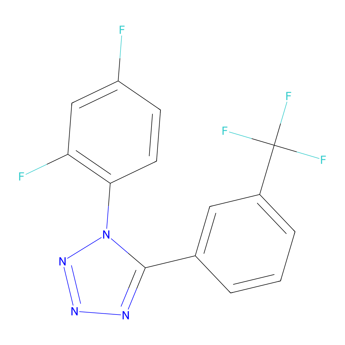 1-(2,4-difluorophenyl)-5-[3-(trifluoromethyl)phenyl]-1H-1,2,3,4-tetraazole molecular structure, CAS 339108-56-4