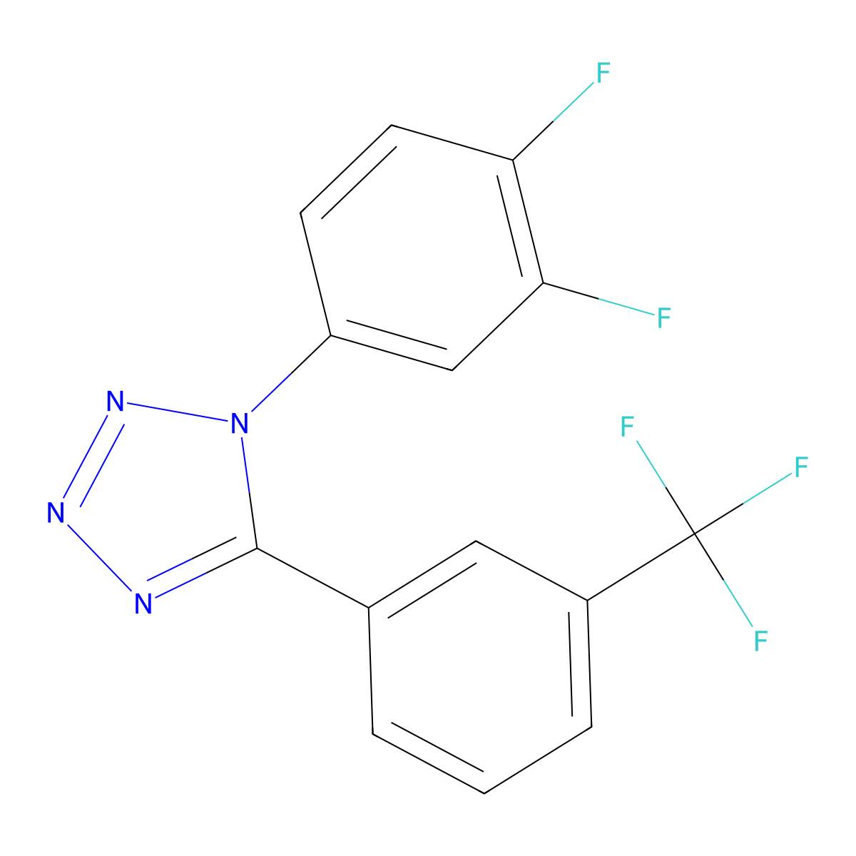 1-(3,4-difluorophenyl)-5-[3-(trifluoromethyl)phenyl]-1H-1,2,3,4-tetraazole molecular structure, CAS 339108-59-7