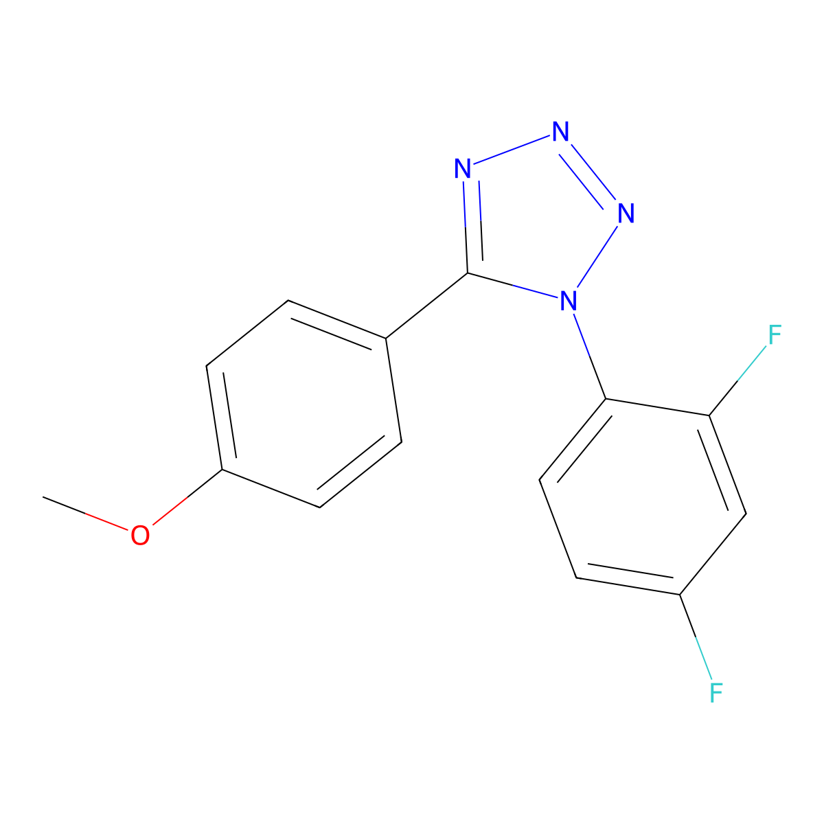 1-(2,4-difluorophenyl)-5-(4-methoxyphenyl)-1H-1,2,3,4-tetraazole molecular structure, CAS 339108-68-8