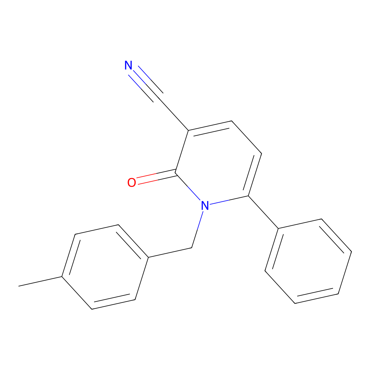 1-(4-Methylbenzyl)-2-oxo-6-phenyl-1,2-dihydro-3-pyridinecarbonitrile molecular structure, CAS 339108-83-7