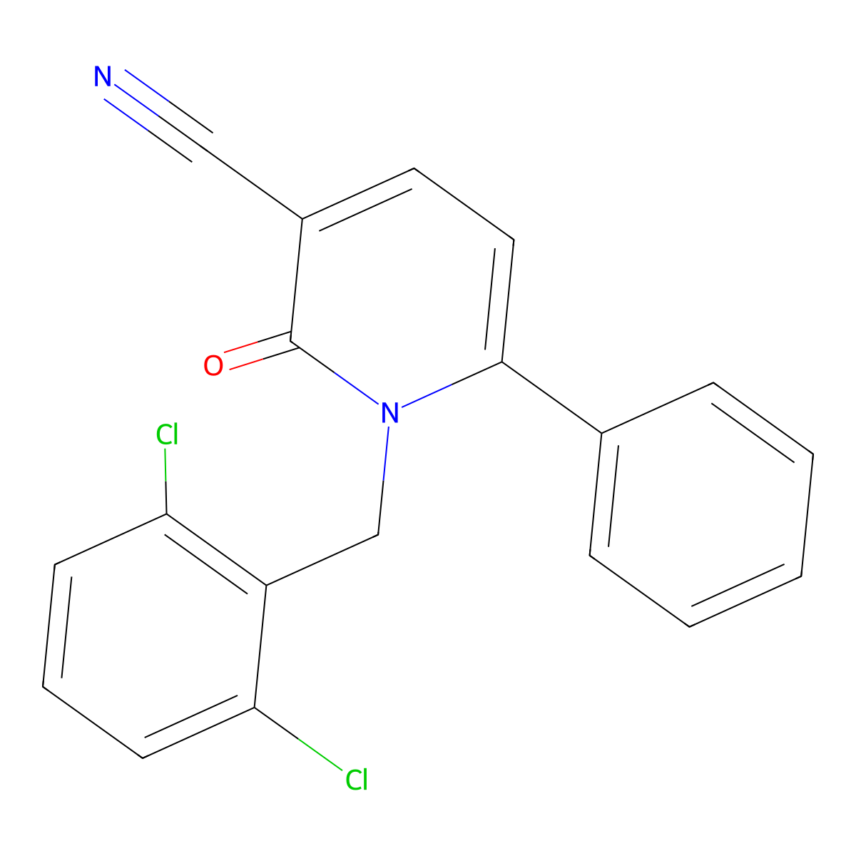 1-(2,6-Dichlorobenzyl)-2-oxo-6-phenyl-1,2-dihydro-3-pyridinecarbonitrile molecular structure, CAS 339108-86-0