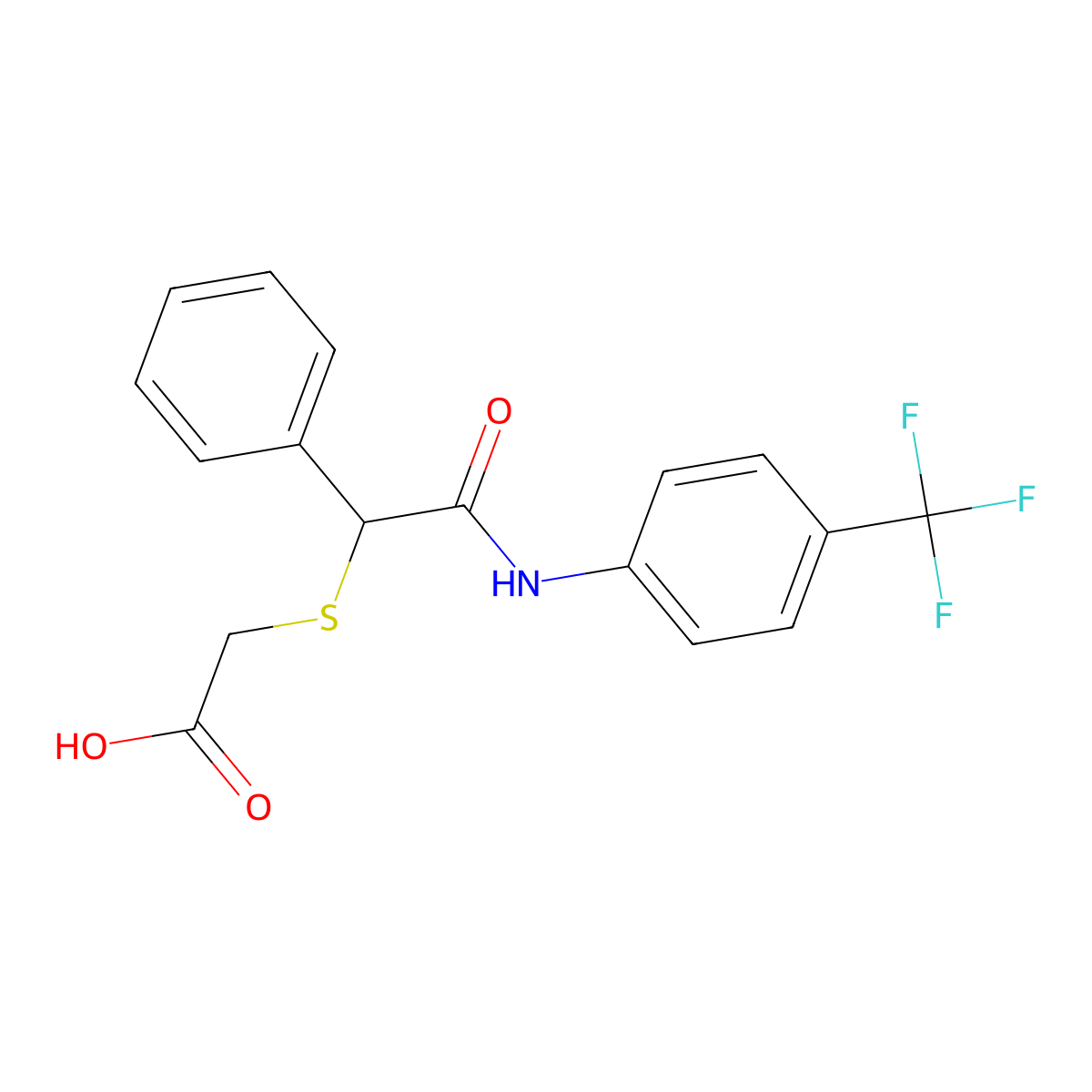2-({2-Oxo-1-phenyl-2-[4-(trifluoromethyl)anilino]ethyl}sulfanyl)acetic acid molecular structure, CAS 339108-89-3
