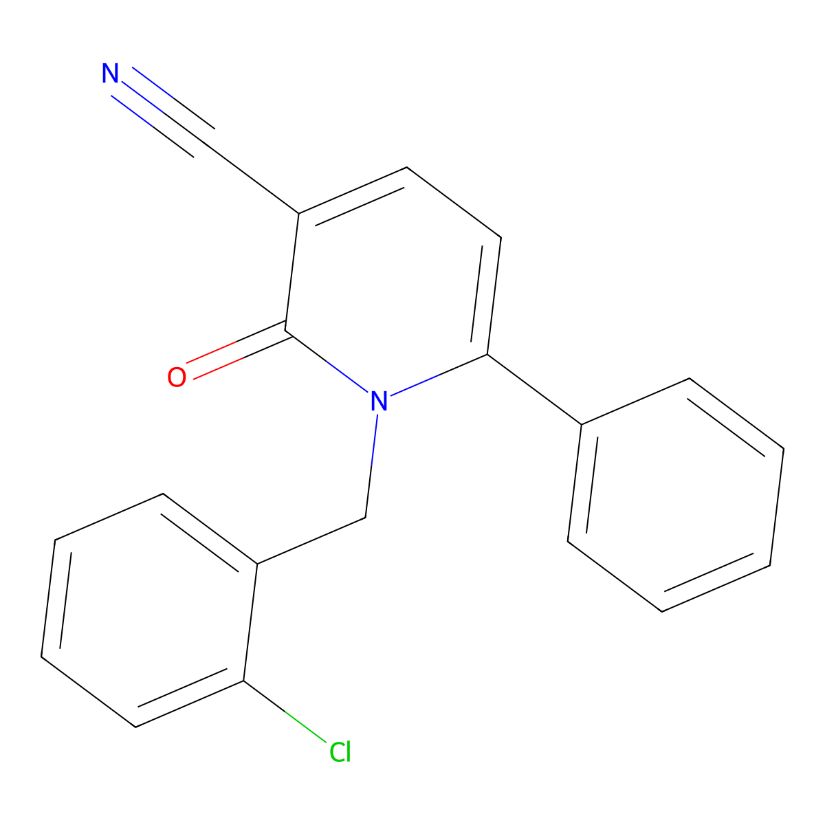 1-[(2-Chlorophenyl)methyl]-2-oxo-6-phenylpyridine-3-carbonitrile molecular structure, CAS 339108-92-8