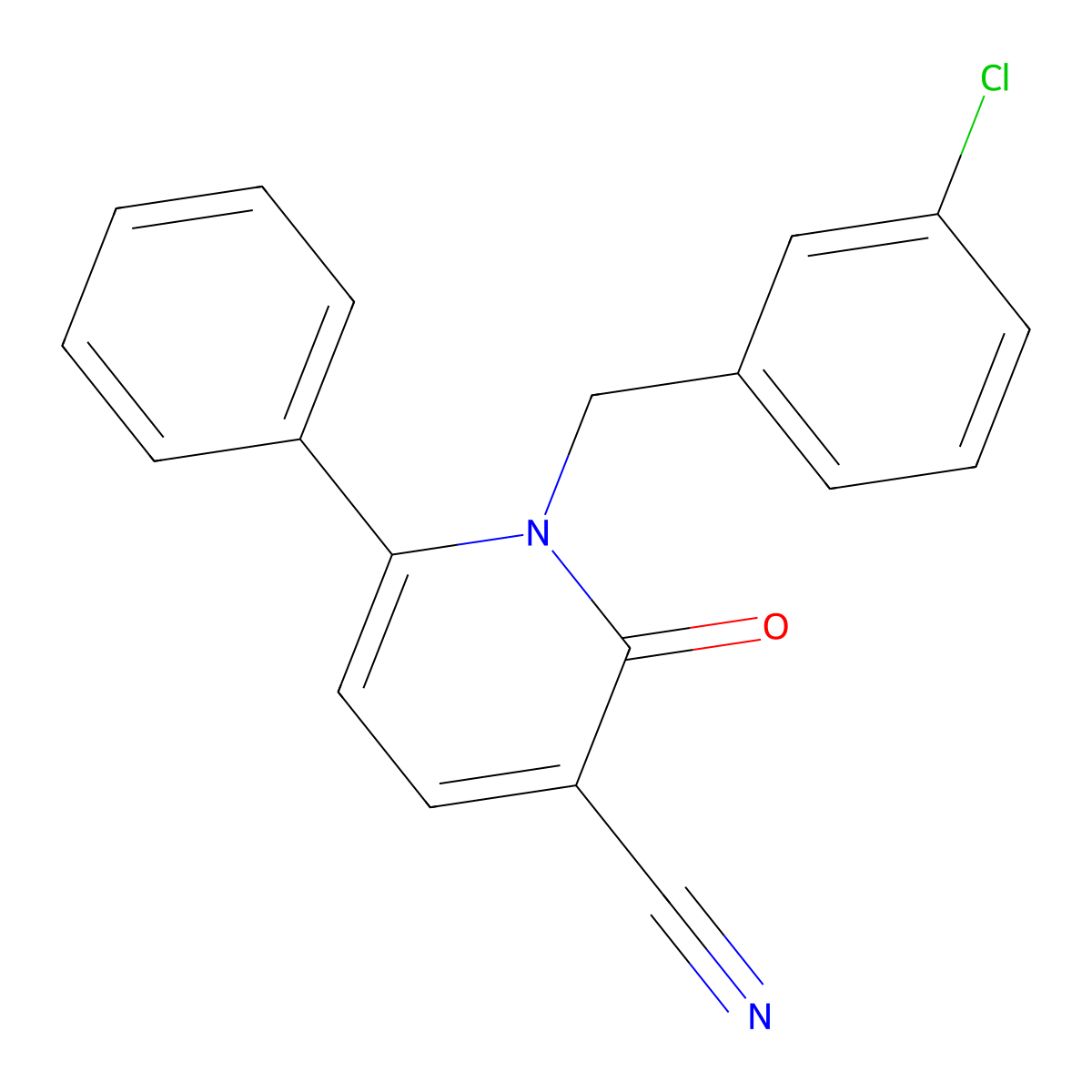 1-(3-Chlorobenzyl)-2-oxo-6-phenyl-1,2-dihydro-3-pyridinecarbonitrile molecular structure, CAS 339108-94-0