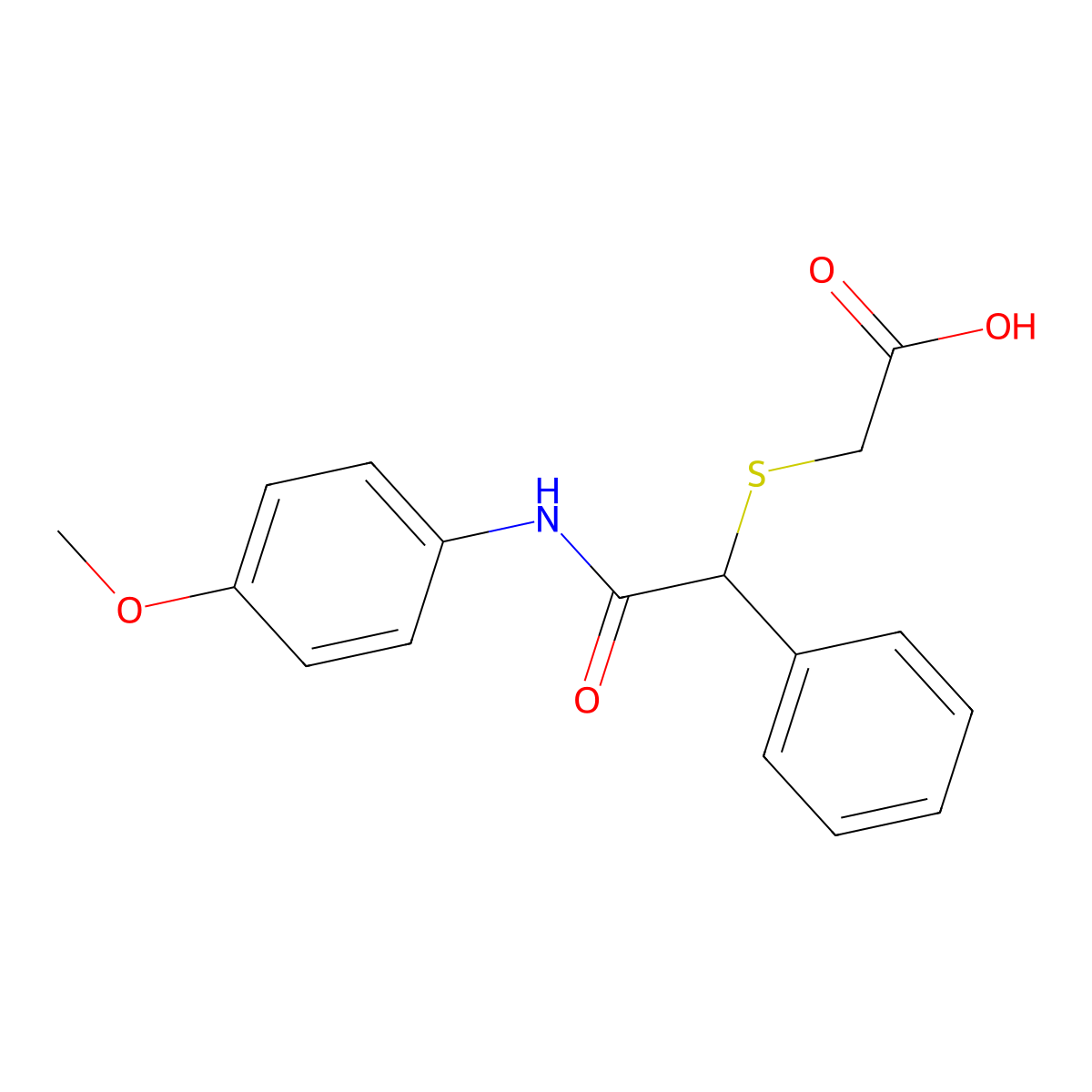 2-{[2-(4-Methoxyanilino)-2-oxo-1-phenylethyl]sulfanyl}acetic acid molecular structure, CAS 339109-08-9