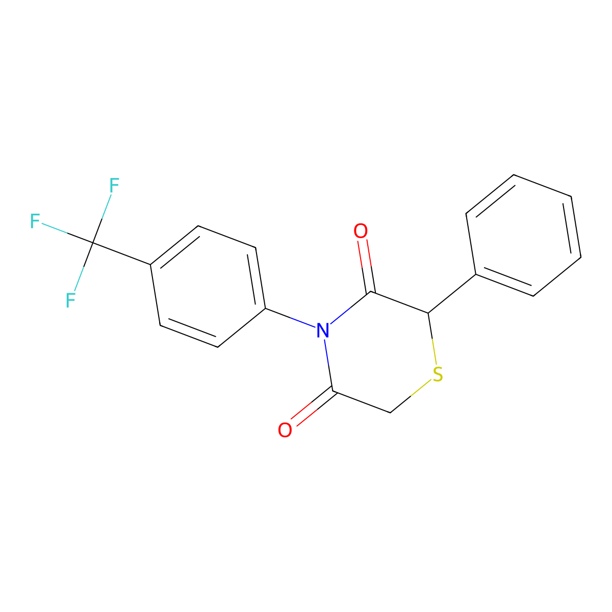 2-Phenyl-4-[4-(trifluoromethyl)phenyl]thiomorpholine-3,5-dione molecular structure, CAS 339109-14-7