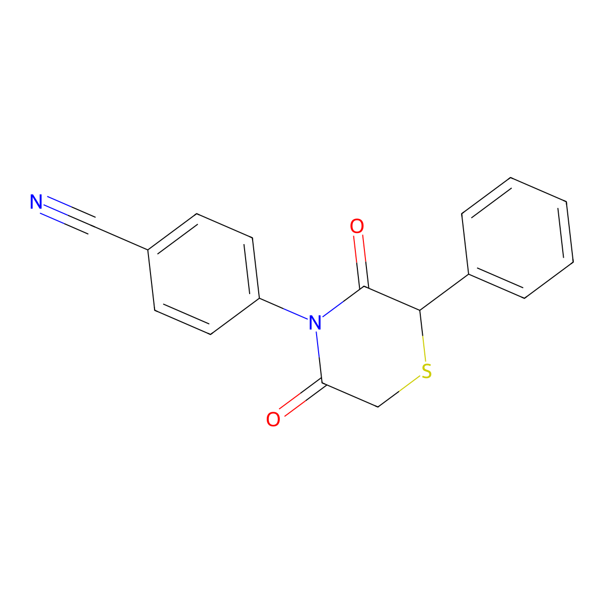 4-(3,5-Dioxo-2-phenylthiomorpholin-4-yl)benzonitrile molecular structure, CAS 339109-20-5