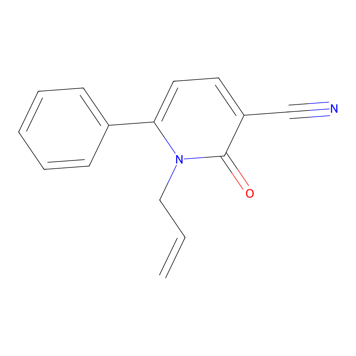 1-Allyl-2-oxo-6-phenyl-1,2-dihydro-3-pyridinecarbonitrile molecular structure, CAS 339109-34-1