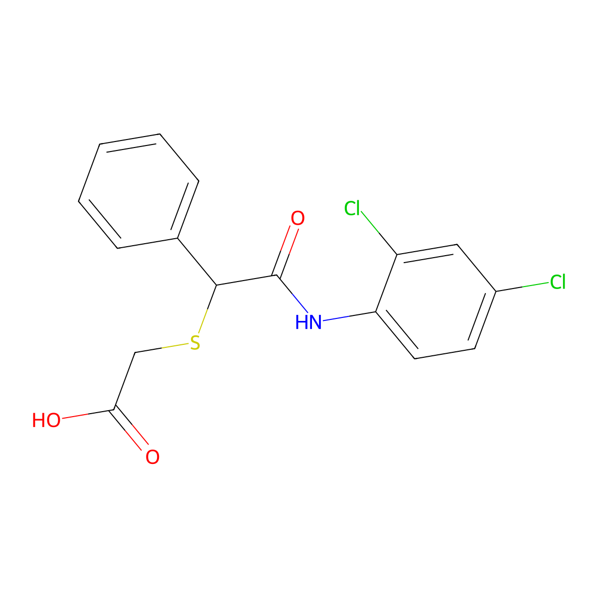2-{[2-(2,4-Dichloroanilino)-2-oxo-1-phenylethyl]sulfanyl}acetic acid molecular structure, CAS 339109-36-3
