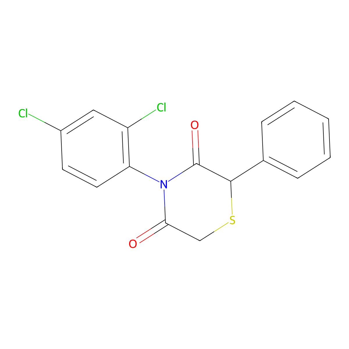4-(2,4-Dichlorophenyl)-2-phenylthiomorpholine-3,5-dione molecular structure, CAS 339109-38-5