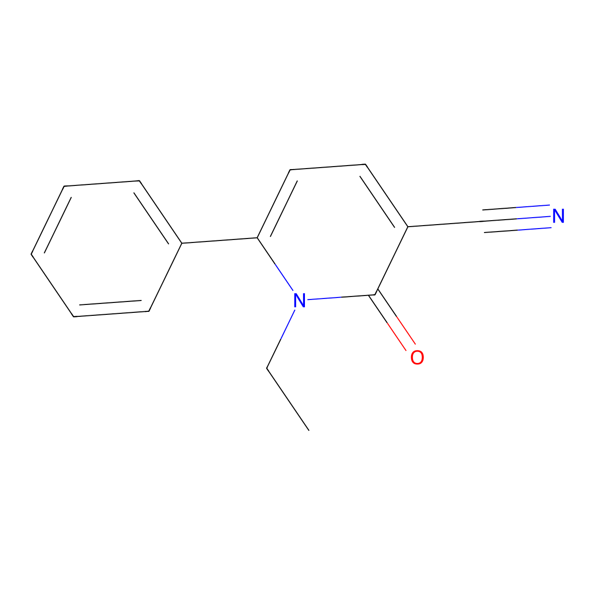 1-Ethyl-2-oxo-6-phenyl-1,2-dihydropyridine-3-carbonitrile molecular structure, CAS 339109-41-0