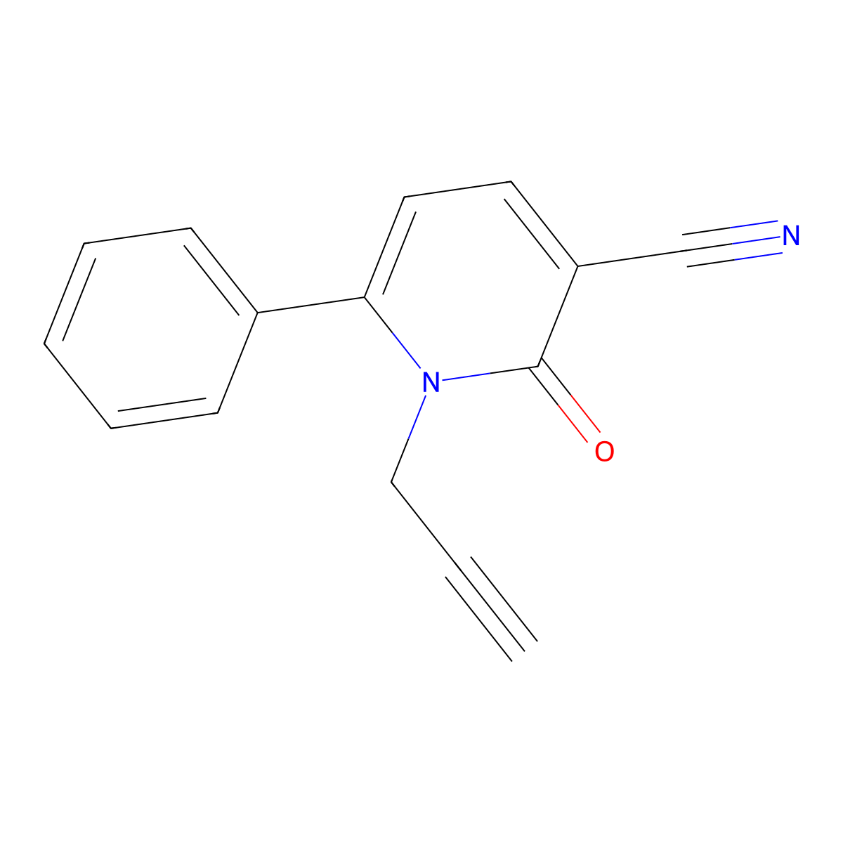 2-Oxo-6-phenyl-1-(2-propynyl)-1,2-dihydro-3-pyridinecarbonitrile molecular structure, CAS 339109-43-2