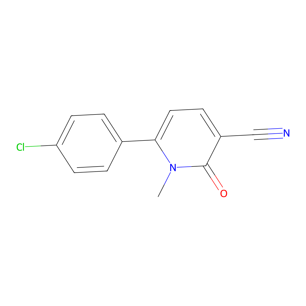 6-(4-Chlorophenyl)-1-methyl-2-oxo-1,2-dihydropyridine-3-carbonitrile molecular structure, CAS 339109-70-5