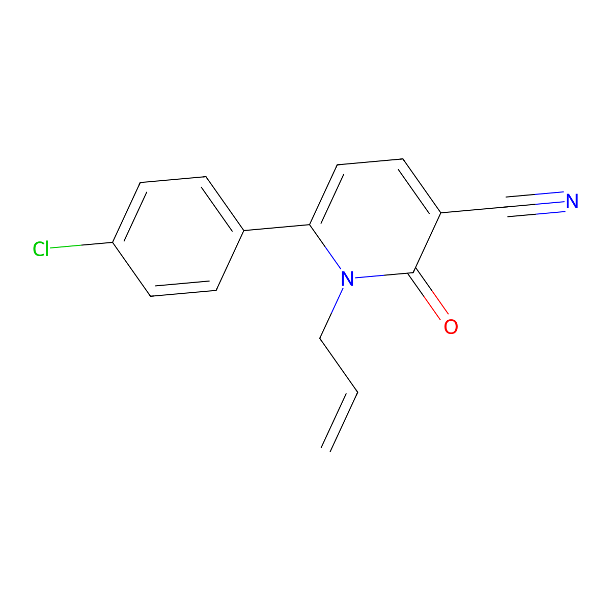 1-Allyl-6-(4-chlorophenyl)-2-oxo-1,2-dihydro-3-pyridinecarbonitrile molecular structure, CAS 339109-73-8
