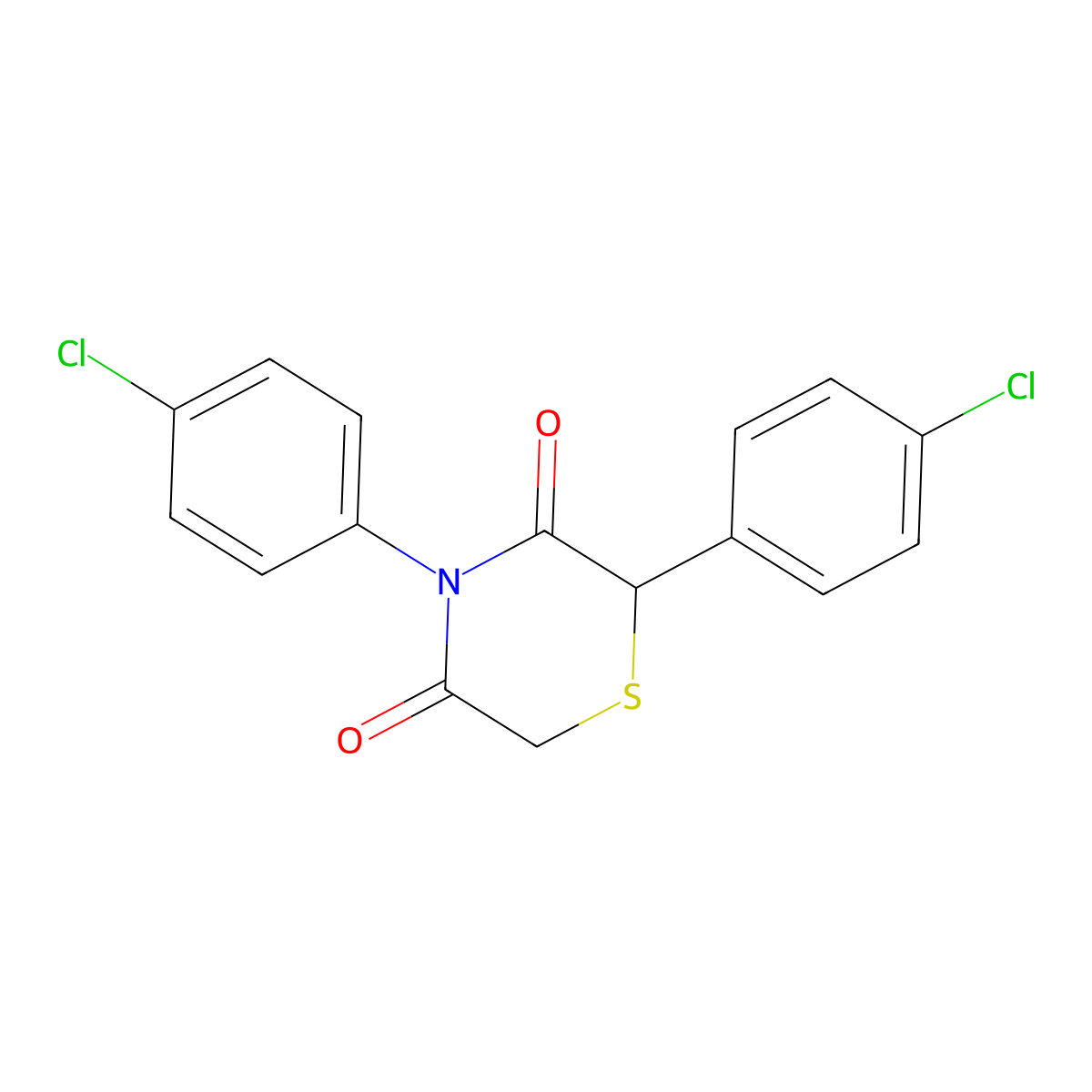 2,4-Bis(4-chlorophenyl)thiomorpholine-3,5-dione molecular structure, CAS 339110-00-8