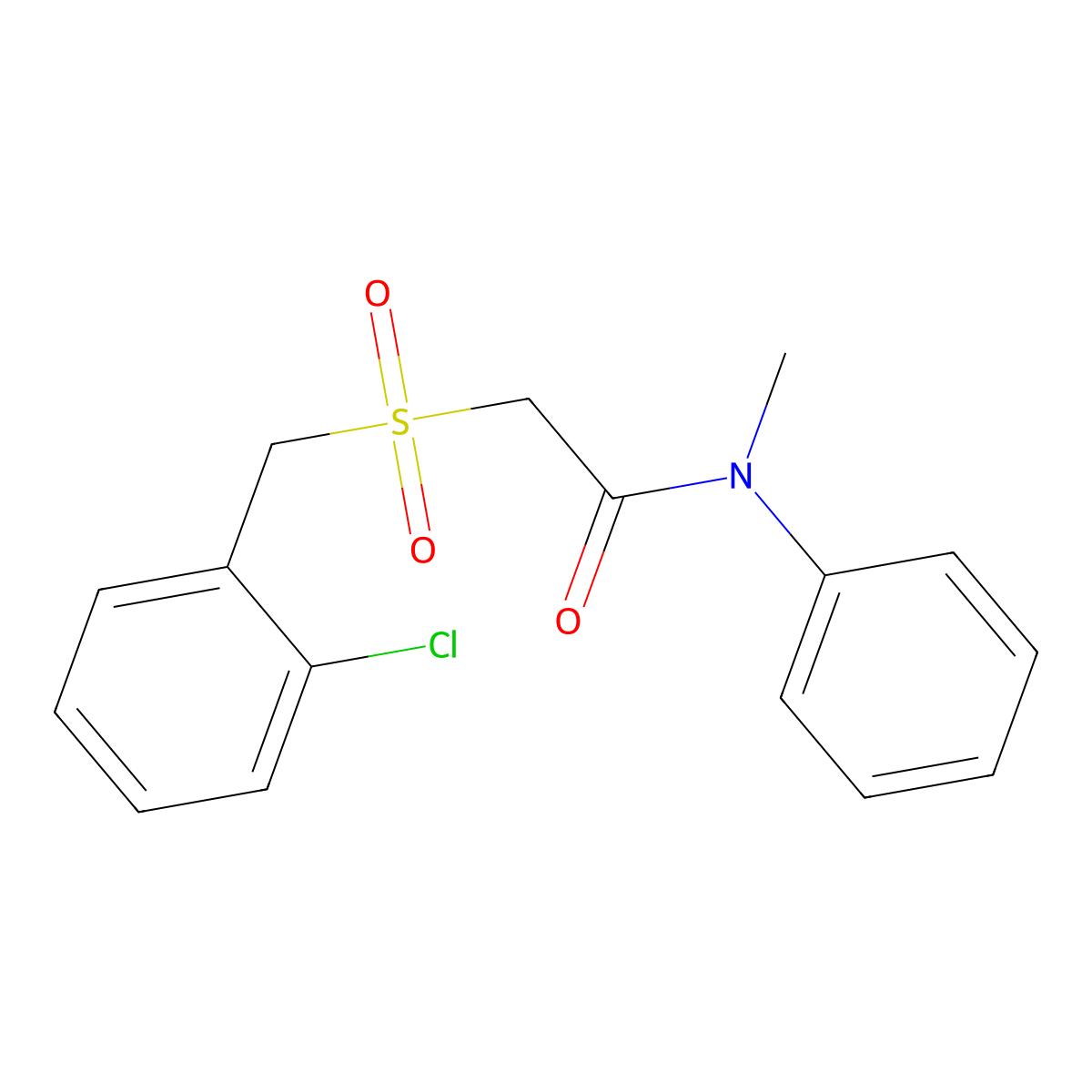 2-[(2-chlorobenzyl)sulfonyl]-N-methyl-N-phenylacetamide molecular structure, CAS 339110-03-1