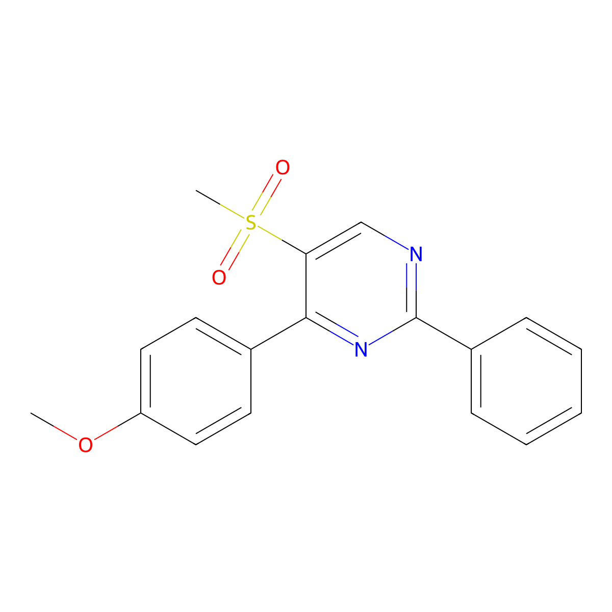 4-(4-Methoxyphenyl)-5-(methylsulfonyl)-2-phenylpyrimidine molecular structure, CAS 339110-06-4