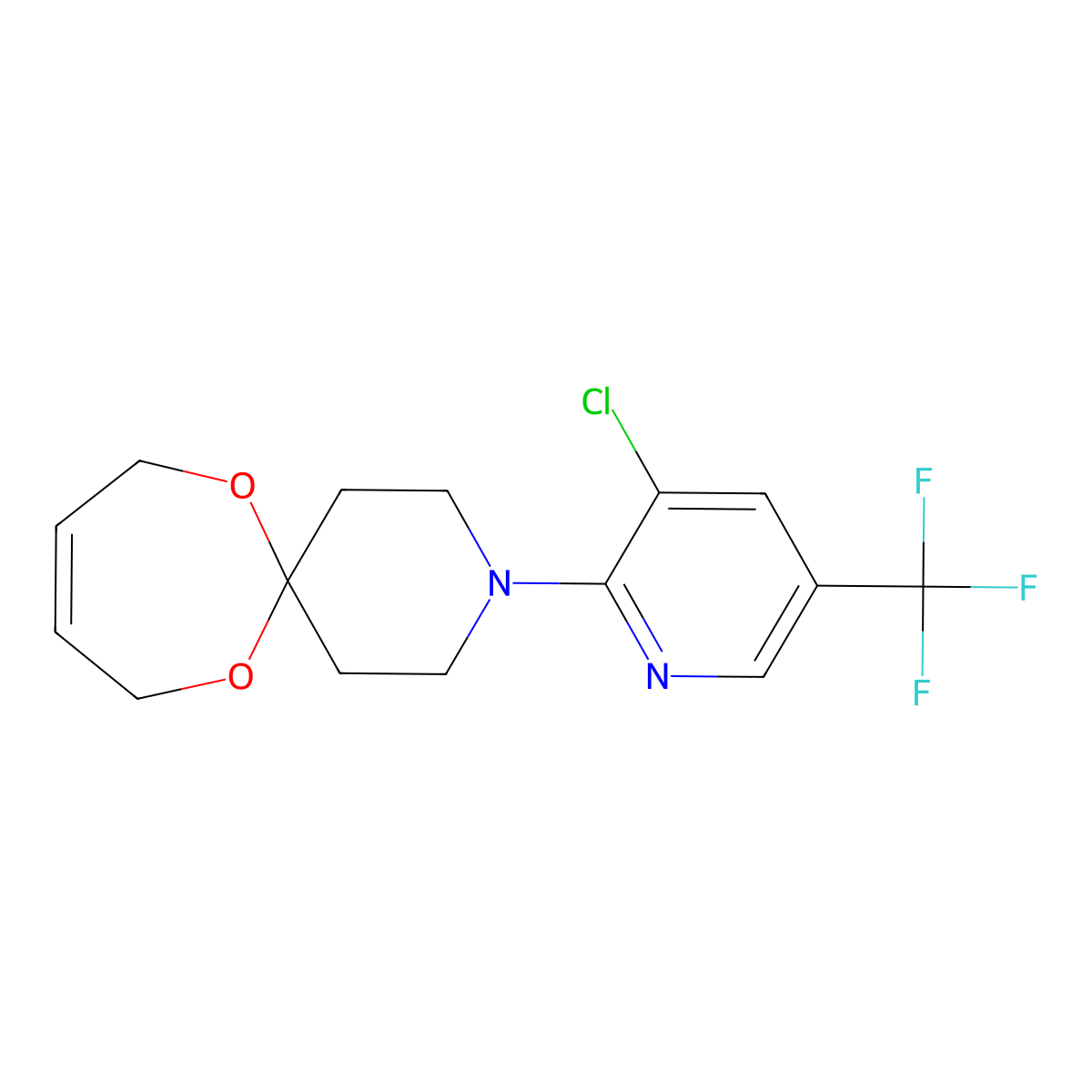3-[3-Chloro-5-(trifluoromethyl)pyridin-2-yl]-7,12-dioxa-3-azaspiro[5.6]dodec-9-ene molecular structure, CAS 339110-28-0