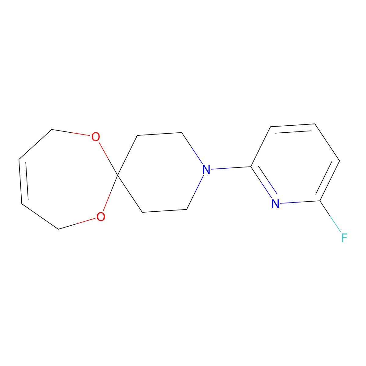 3-(6-Fluoropyridin-2-yl)-7,12-dioxa-3-azaspiro[5.6]dodec-9-ene molecular structure, CAS 339110-50-8