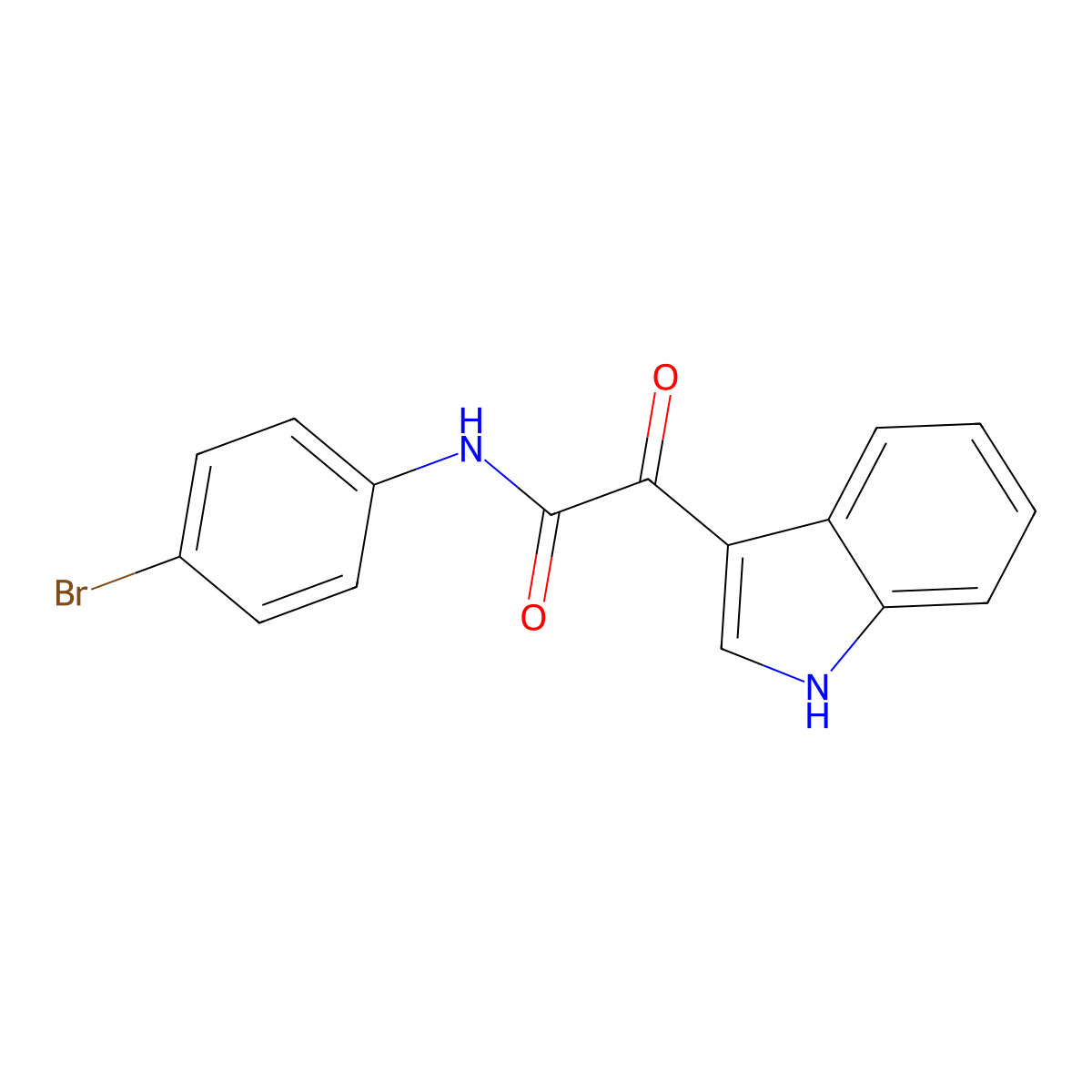 N-(4-bromophenyl)-2-(1H-indol-3-yl)-2-oxoacetamide molecular structure, CAS 339111-11-4