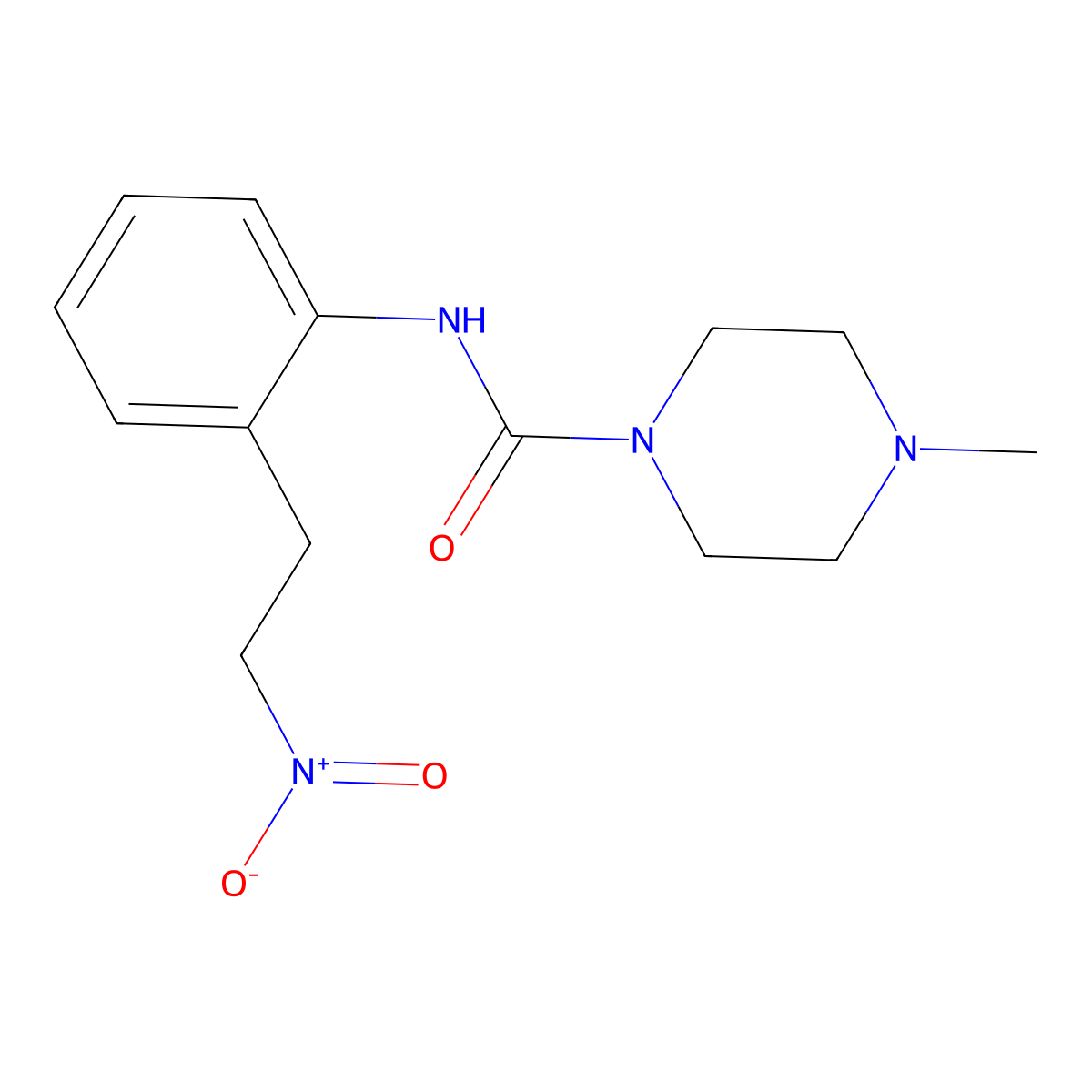 4-methyl-N-[2-(2-nitroethyl)phenyl]piperazine-1-carboxamide molecular structure, CAS 339111-16-9