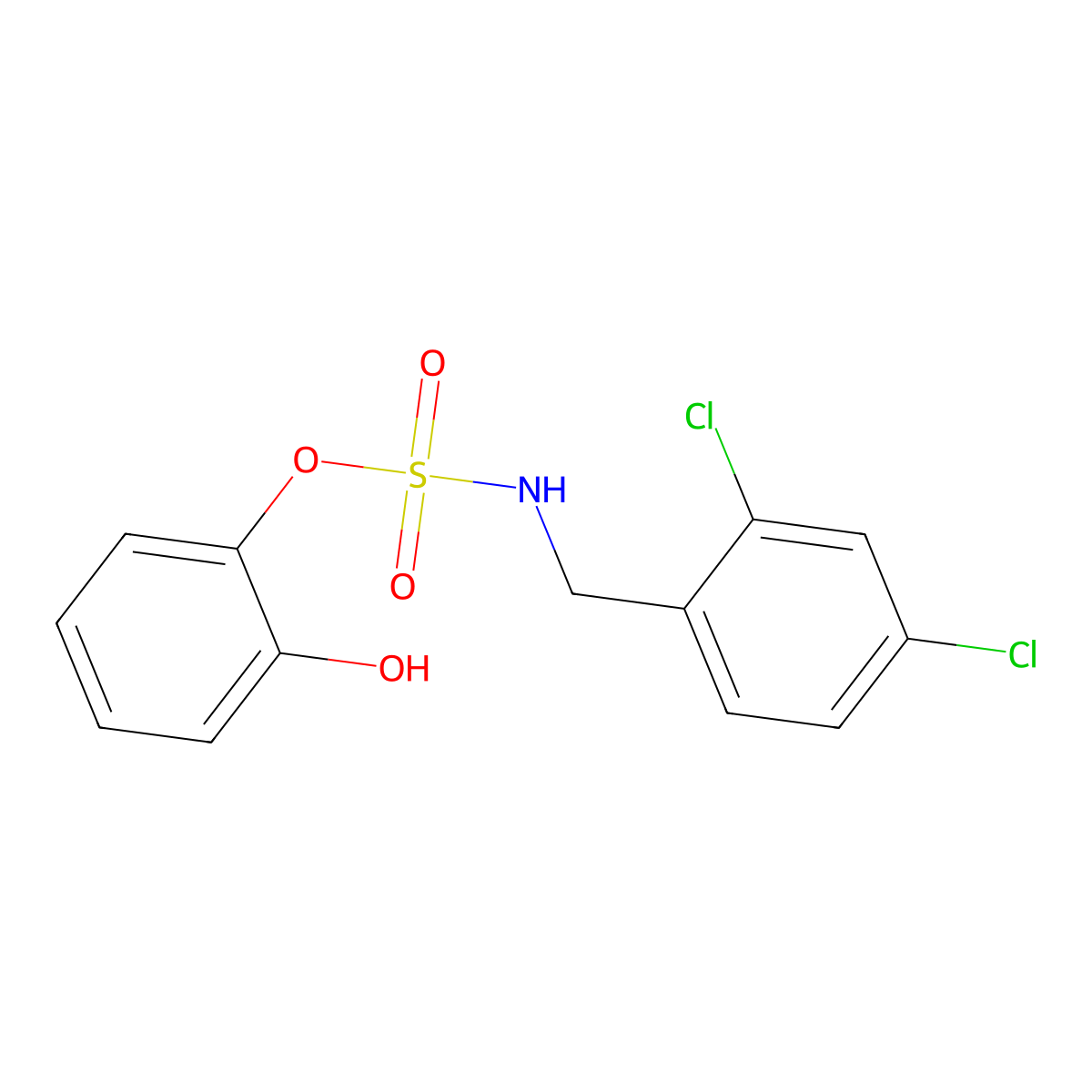 N-(2,4-dichlorobenzyl)2-hydroxyphenylsulfamate molecular structure, CAS 339111-32-9