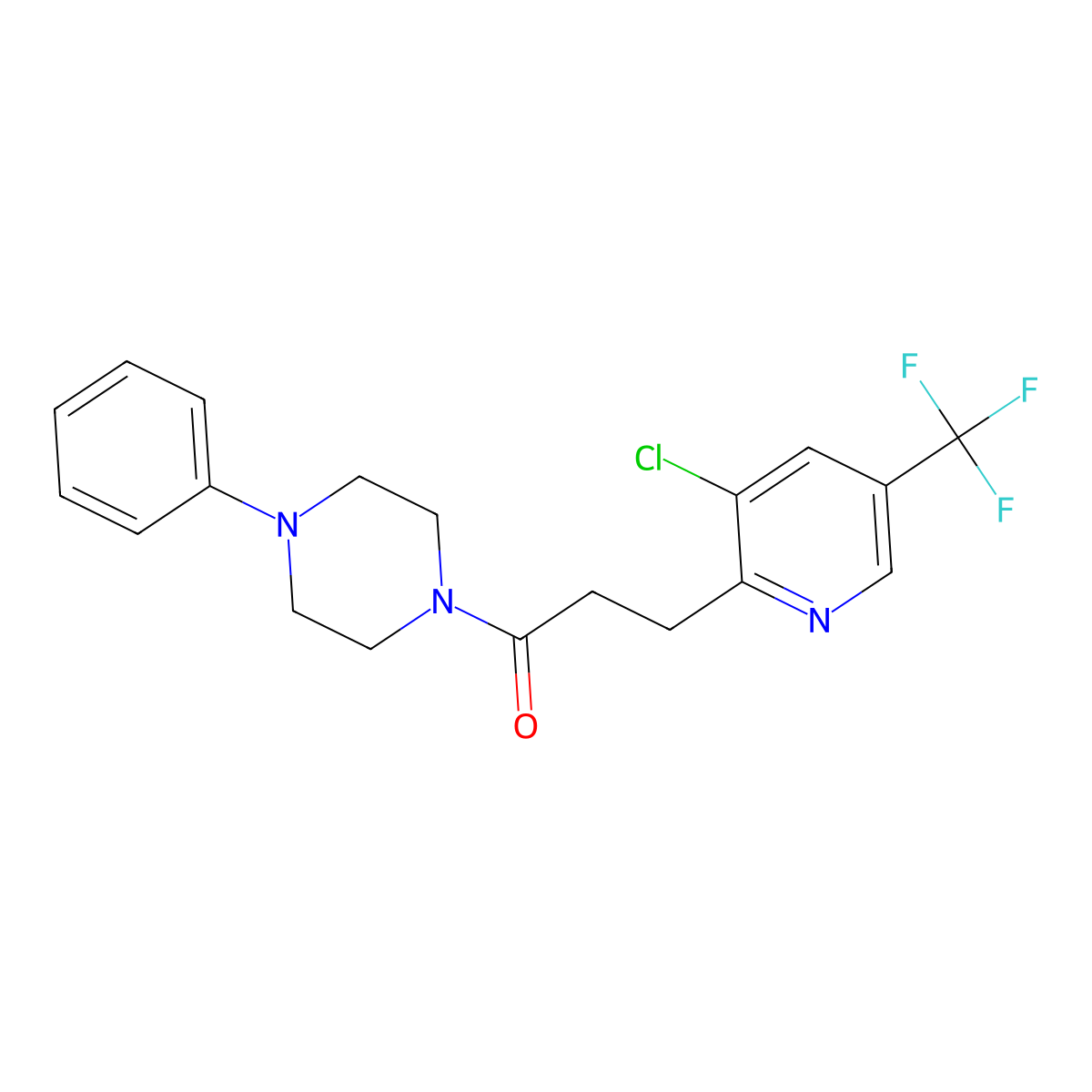 3-(3-Chloro-5-(trifluoromethyl)-2-pyridinyl)-1-(4-phenylpiperazino)-1-propanone molecular structure, CAS 339111-39-6